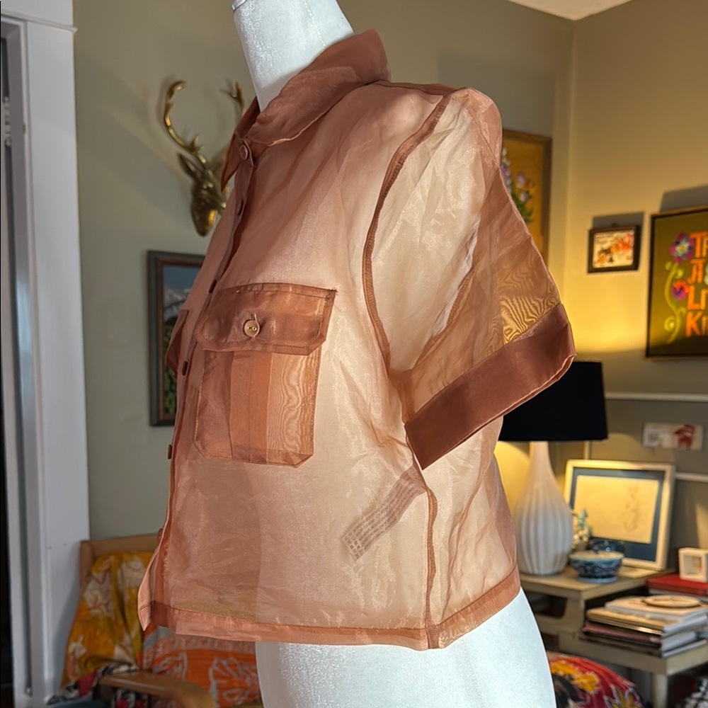 Forever 21 Orange Casual Button Down Shirt - Picture 4 of 6